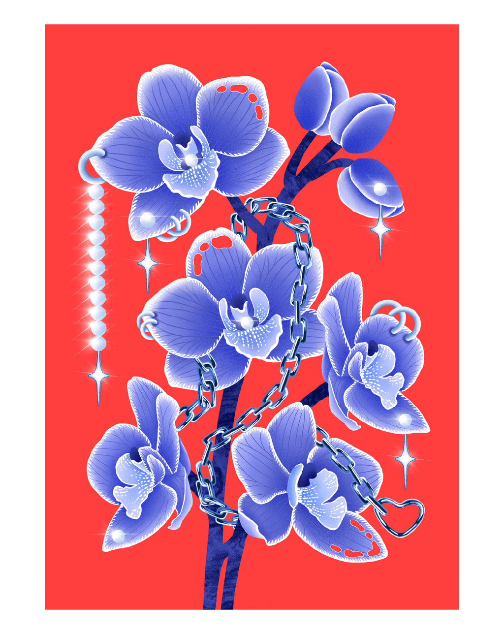 Illustration Perles & orchidées