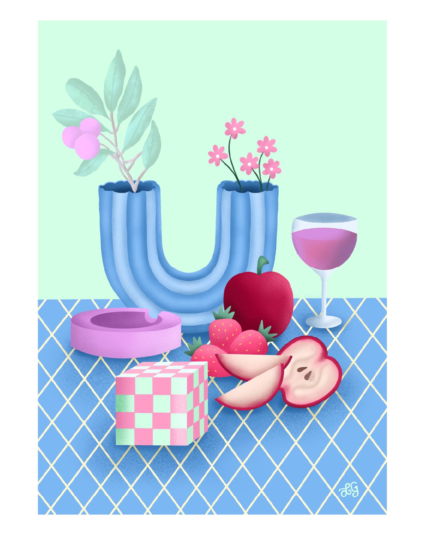 Illustration Rubiscube bicolore