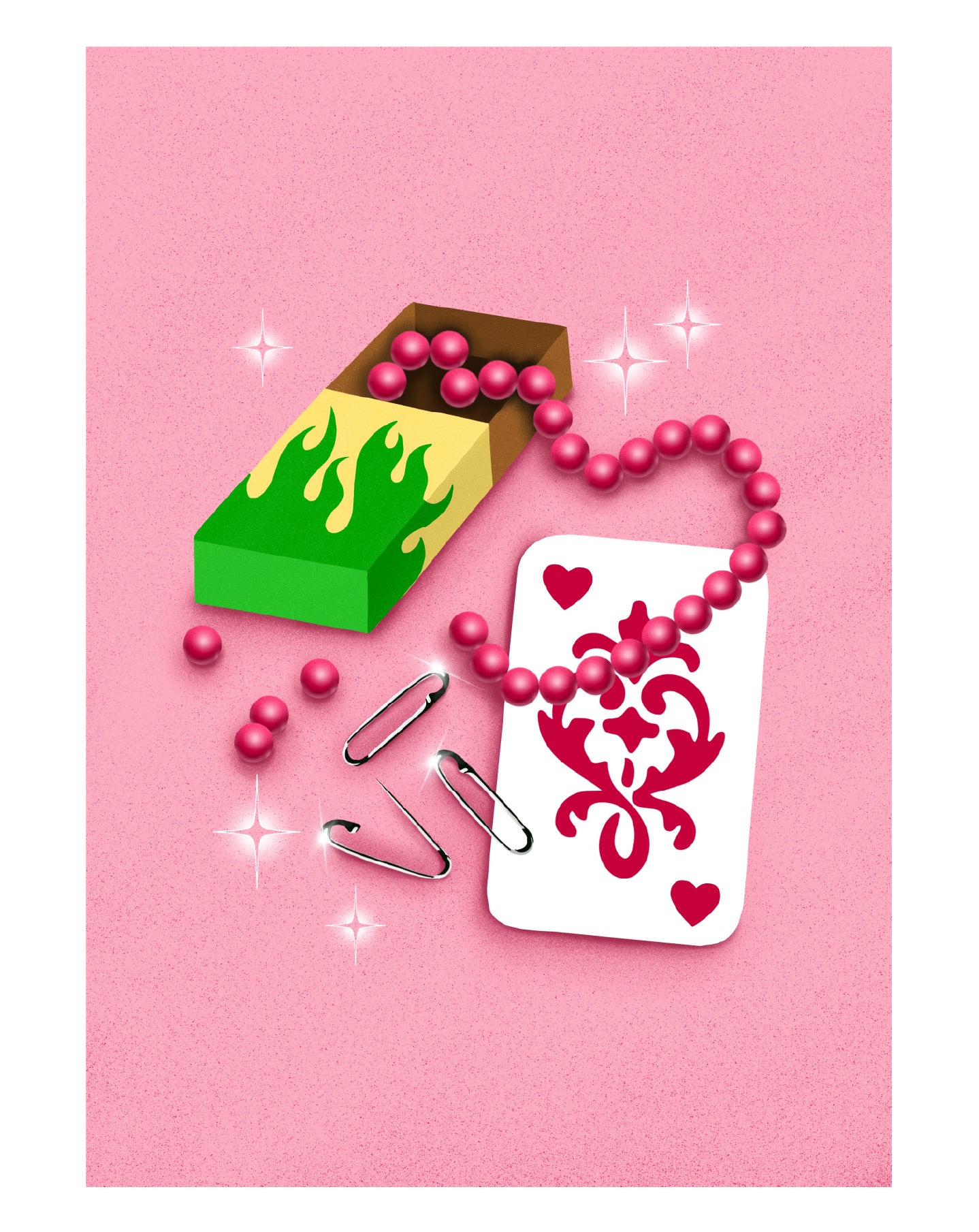 Illustration As de coeur & allumettes