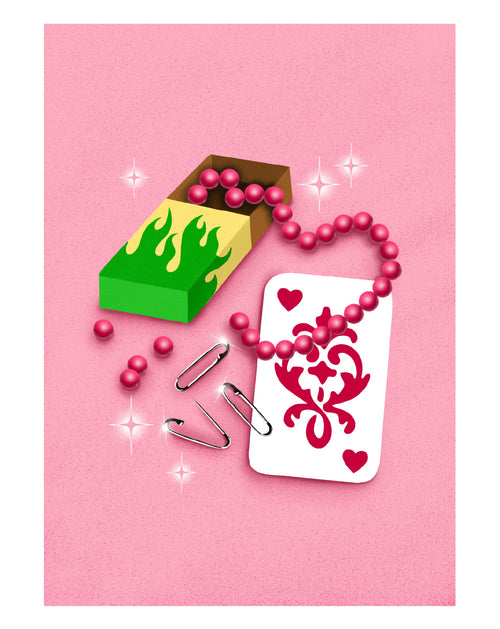 Ace of Hearts & Matches Illustration