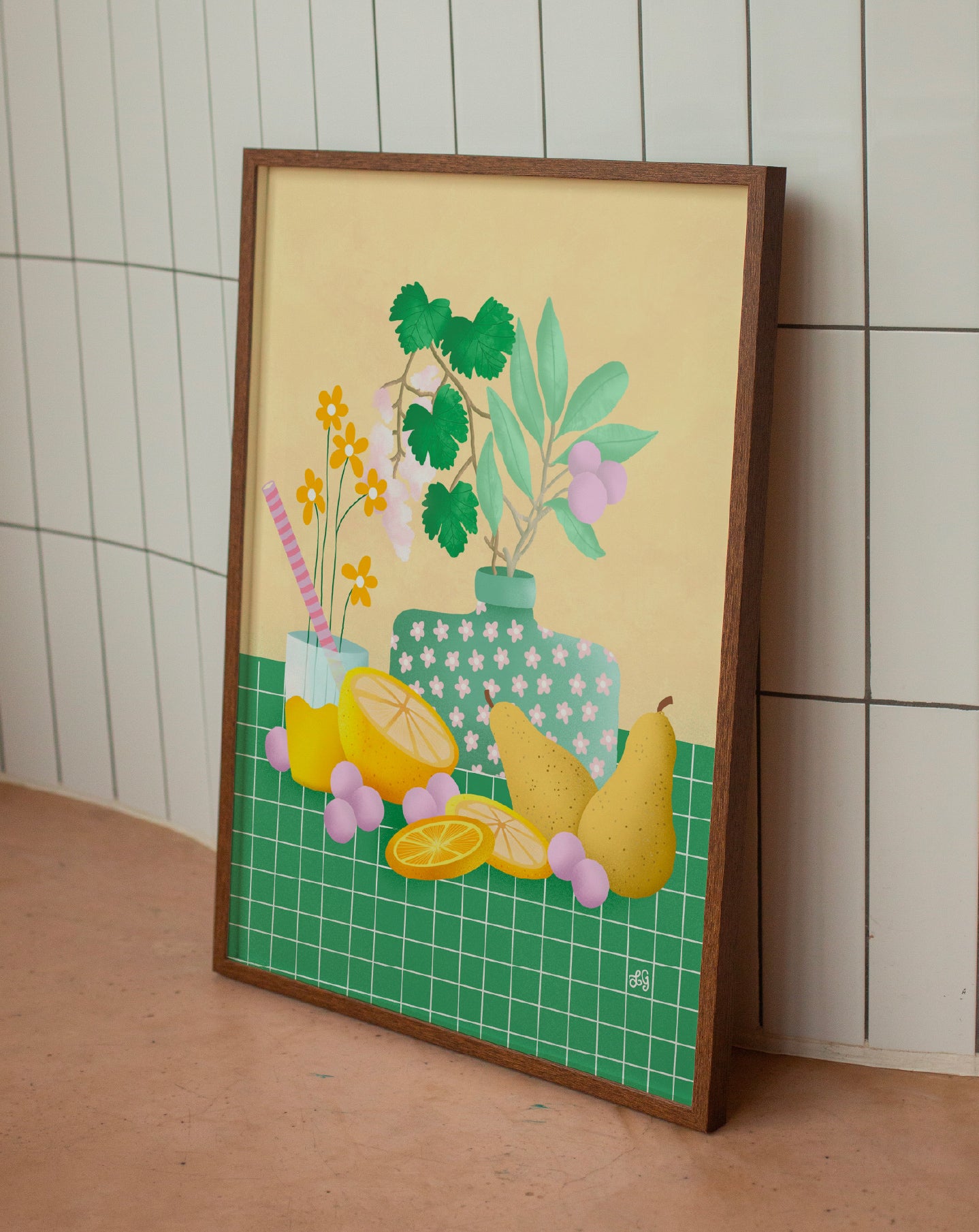 Illustration Poires en soleil