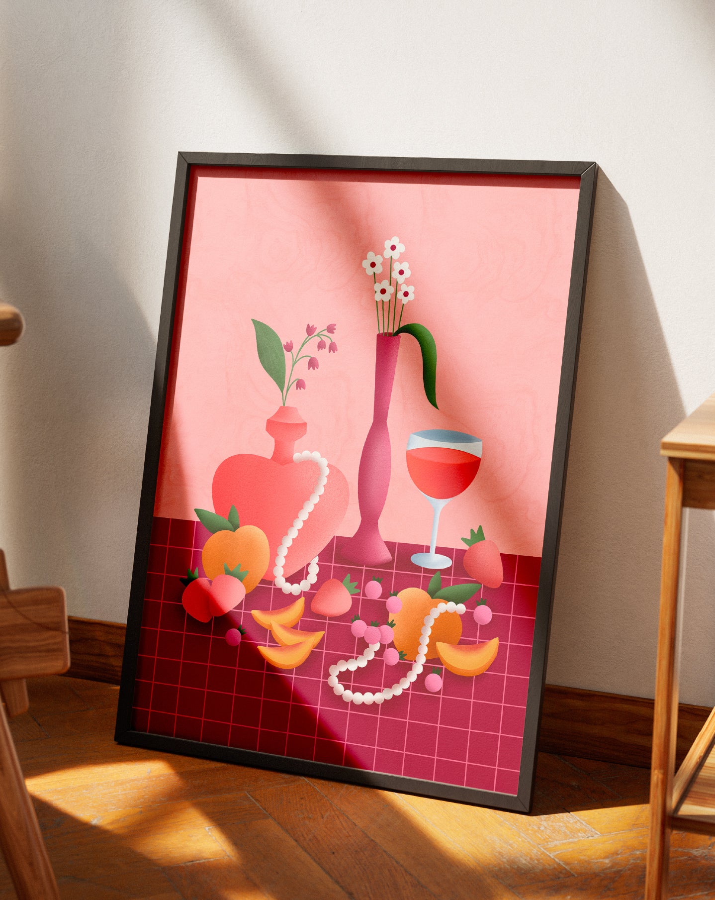 Illustration Fraises & perles