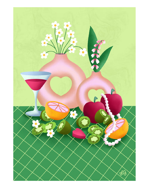 Illustration Kiwi & marguerites