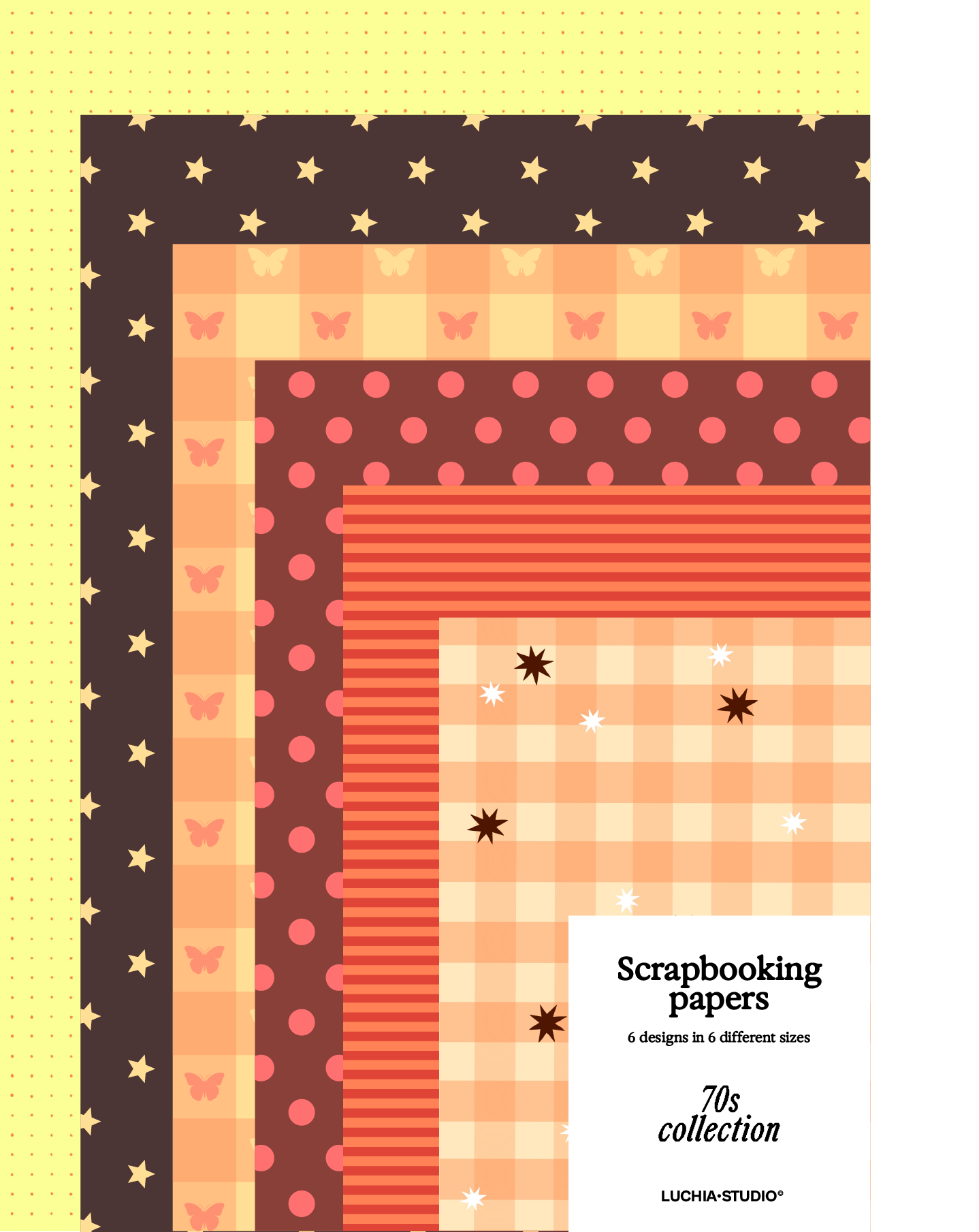Scrapbooking papers 70s collection