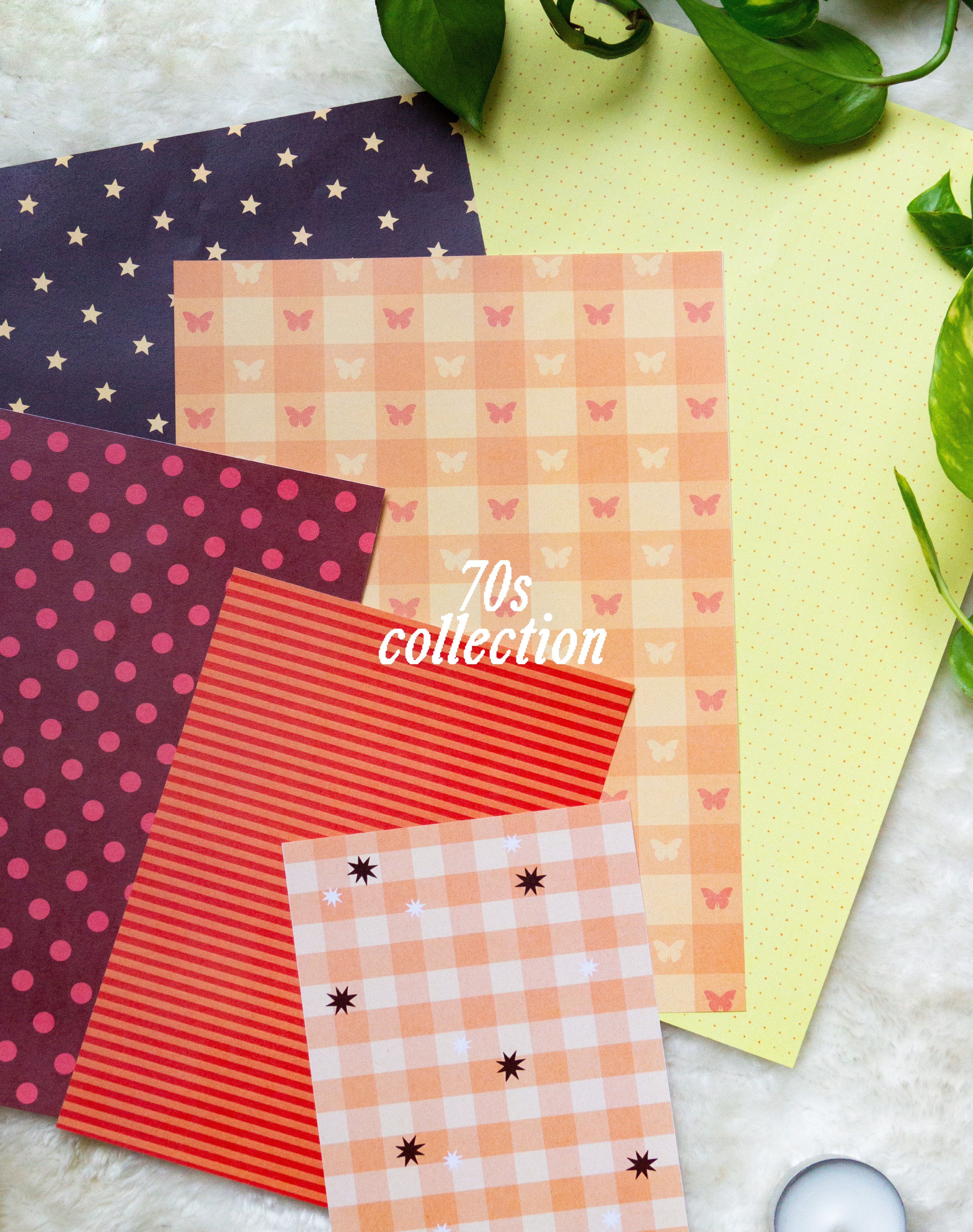 Scrapbooking papers 70s collection