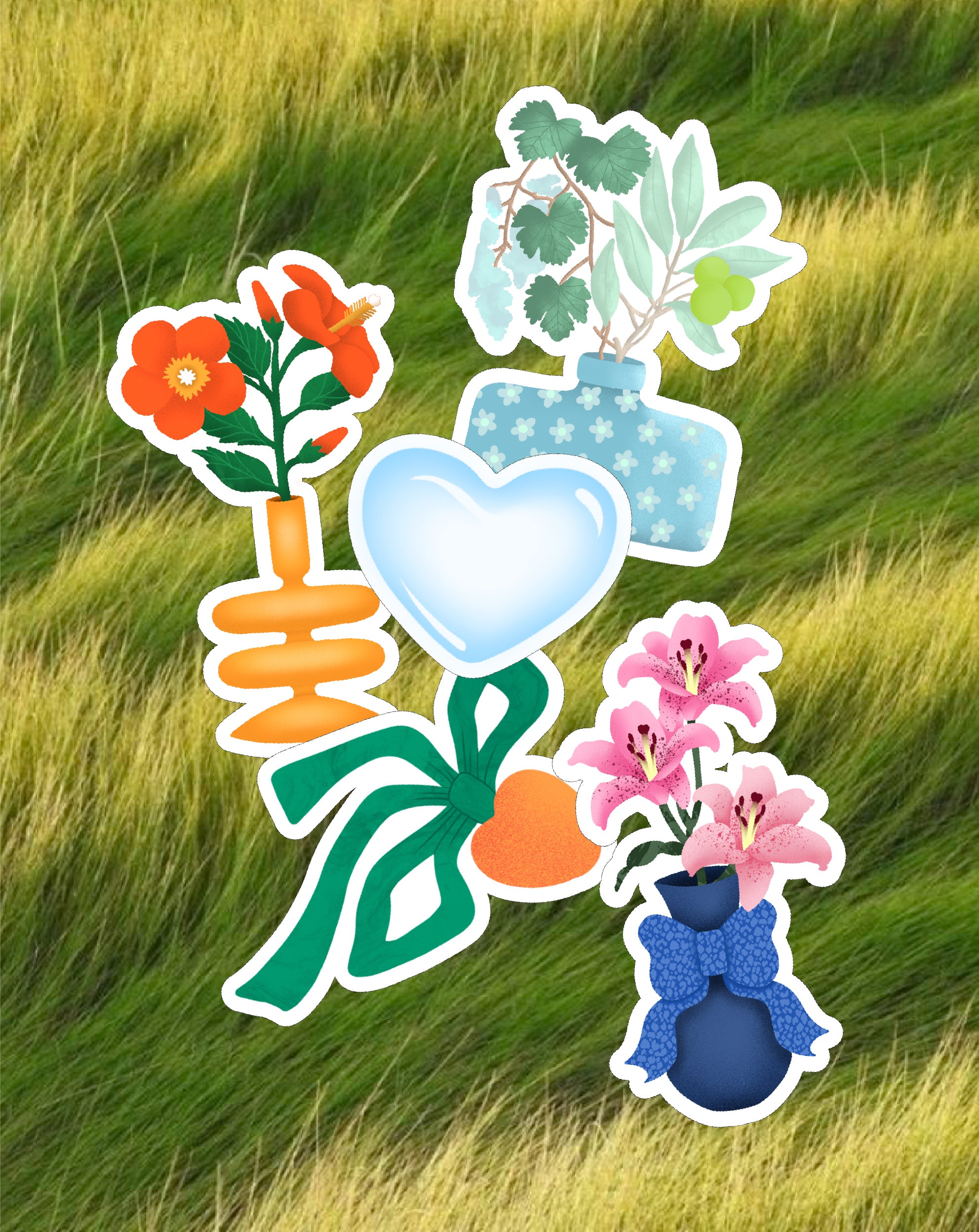 Pack 5 stickers FLORAL